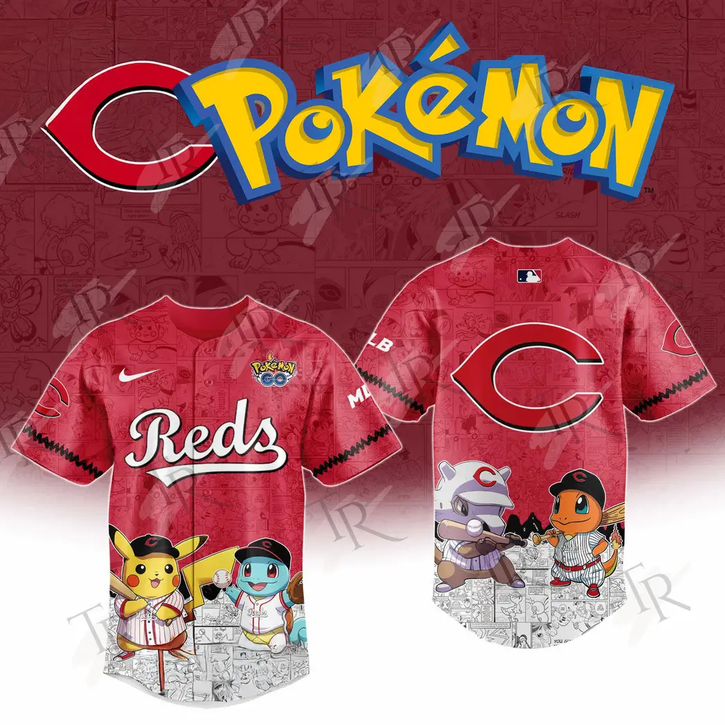 2025 Cincinnati Reds Pokemon Go Special Edition Baseball Jersey Gift For Baseball Lover - Tazila