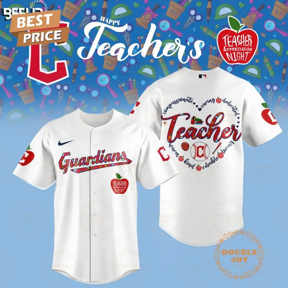 2025 Cleveland Guardians Happy Teachers Appreciation Night Limited Edition Baseball Jersey - White