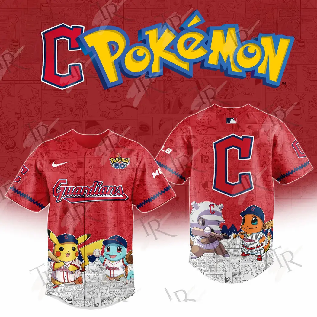 2025 Cleveland Guardians Pokemon Go Special Edition Baseball Jersey Gifts For Baseball Players - Tazila