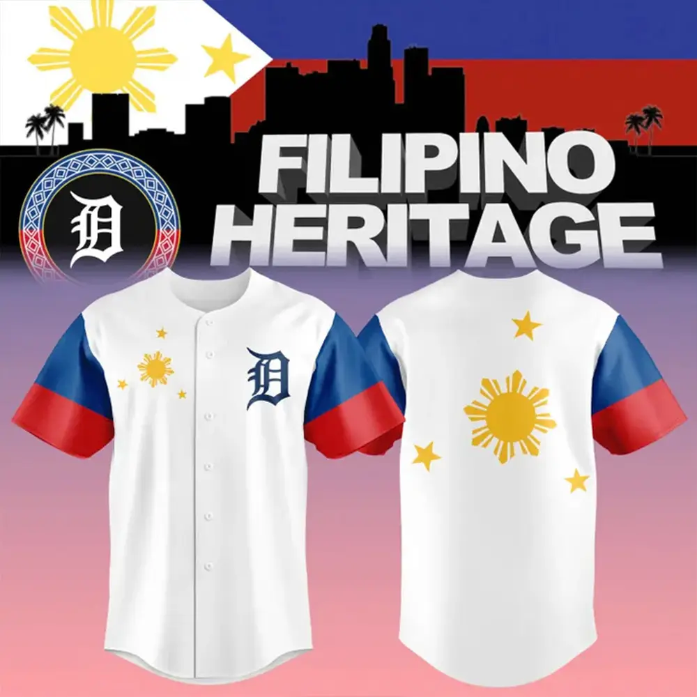 2025 Detroit Tigers Filipino Heritage Night Jersey Best Gifts For Baseball Fans - Tazila