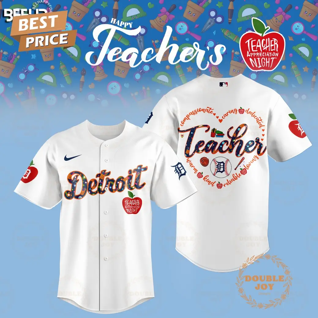2025 Detroit Tigers Happy Teachers Appreciation Night Limited Edition Baseball Jersey - White