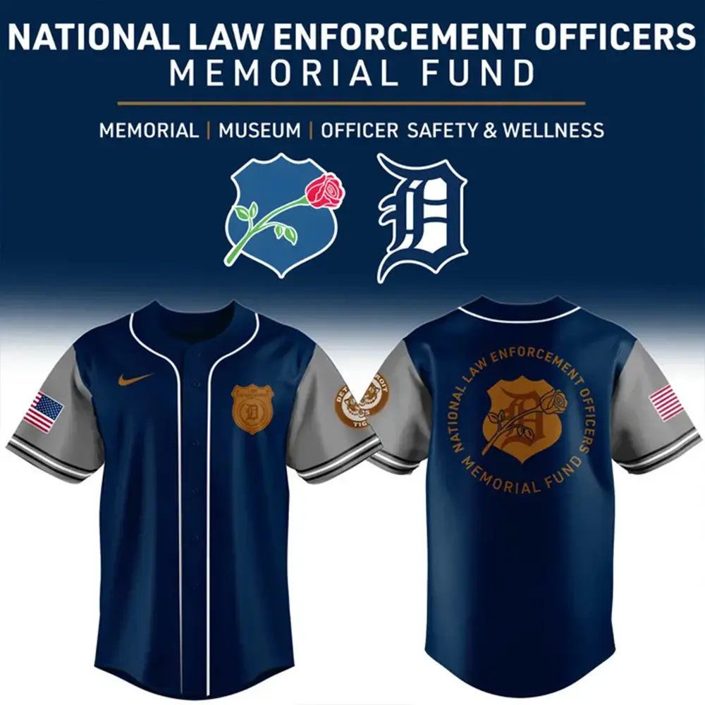 2025 Detroit Tigers Law Enforcement Jersey Cool Gifts For Baseball Lovers - Tazila