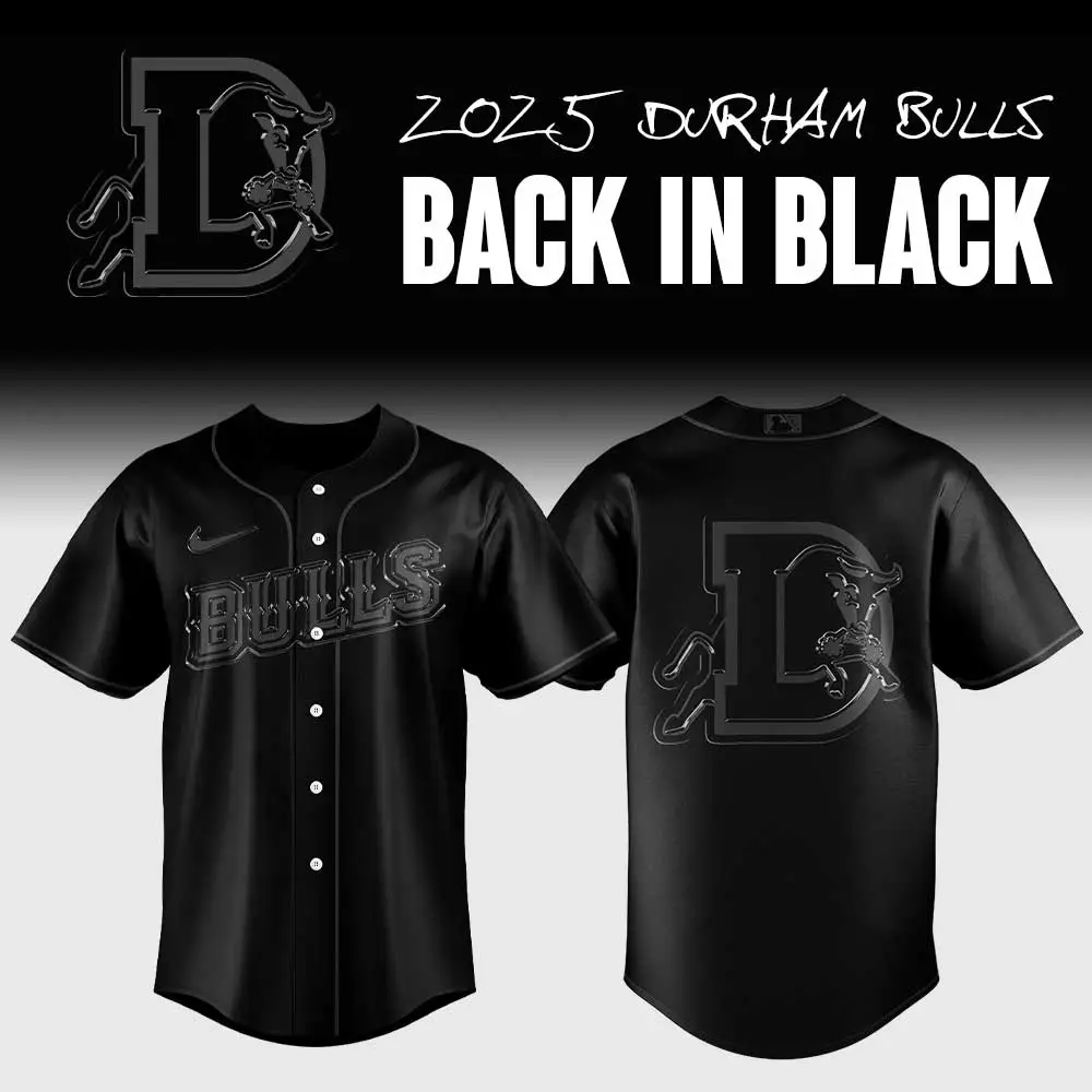 2025 Durham Bulls 'Back In Black' Jersey - Stylish & Iconic Fan Gear