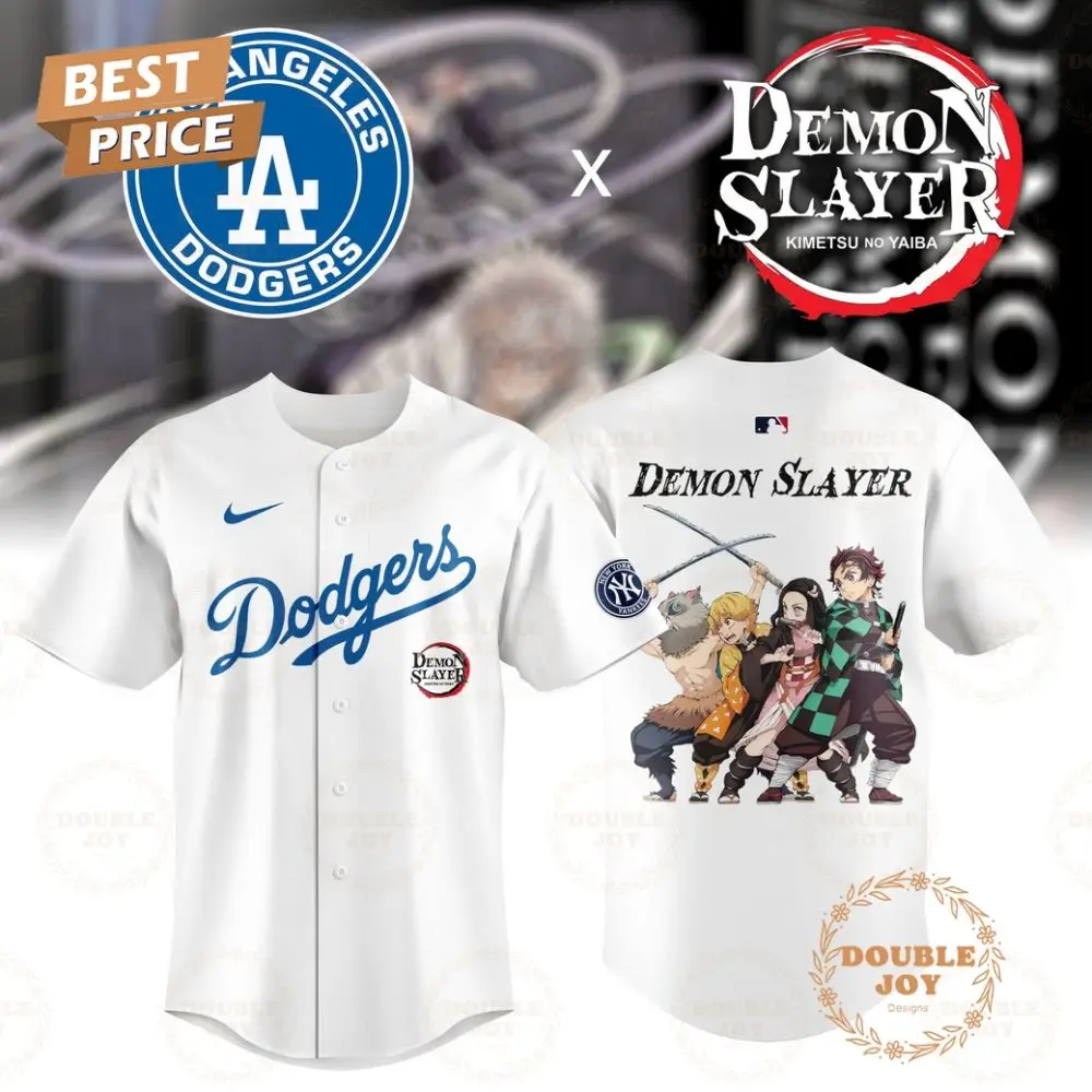 2025 Los Angeles Dodgers Mlb Demon Slayer Limited Edition Baseball Jersey - White