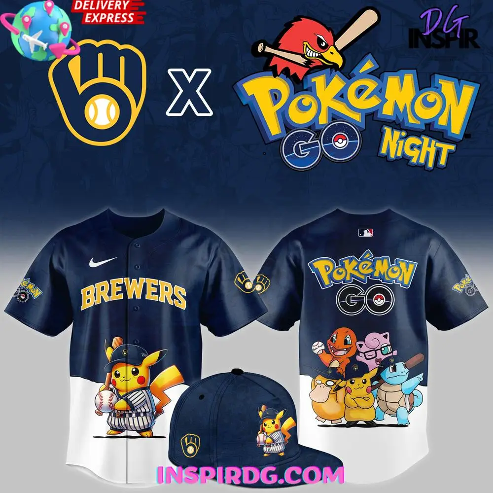 2025 Milwaukee Brewers X Pokémon Go Night Limited Baseball Jersey