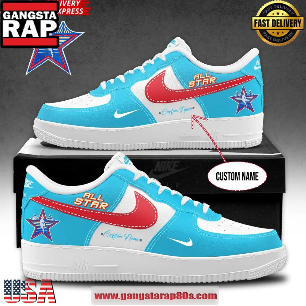 2025 NBA All-Star Game Light Blue Air Force 1 Running Sneakers Shoes 2025 NBA All-Star Game Light Blue Air Force 1 Running Sneakers Shoes - Image 1