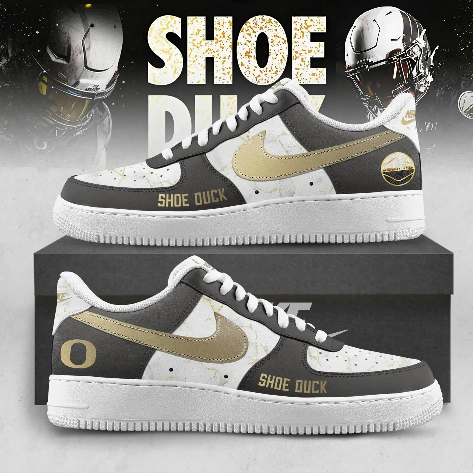 2025 Oregon Football "Shoe Duck" Special Edition Air Force 1 Sneakers | VK18