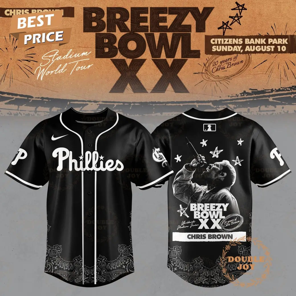 2025 Philadelphia Phillies Breezy Bowl XX Chris Brown Limited Edition Baseball Jersey