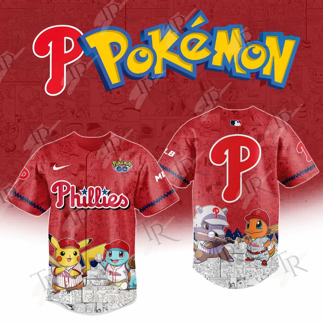 2025 Philadelphia Phillies Pokemon Go Special Edition Baseball Jersey Unique Baseball Gifts - Tazila