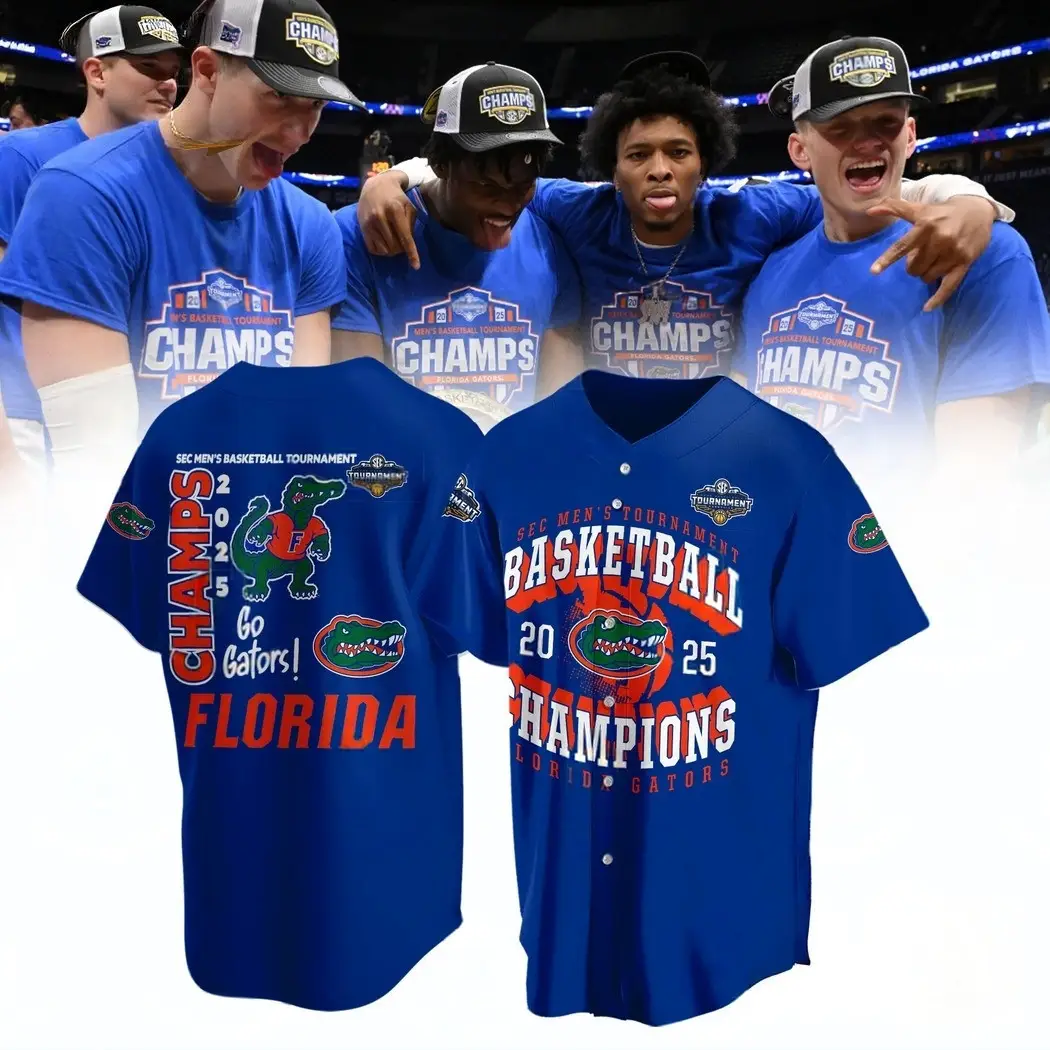 2025 SEC Men's Basketball Champions Florida Gators Go Gators Baseball Jersey Gift For Fans - Tazila 2025 SEC Men's Basketball Champions Florida Gators Go Gators Baseball Jersey Gift For Fans - Tazila - Image 1