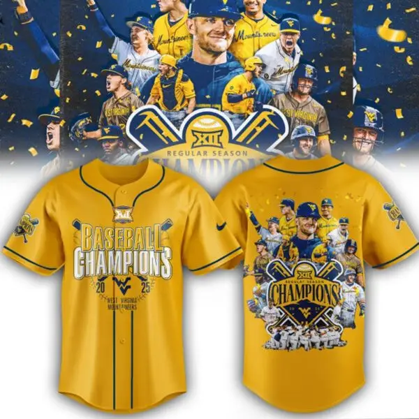 2025 Wvu Mountaineers Baseball Champions Jersey – Limited Edition Fan Gear