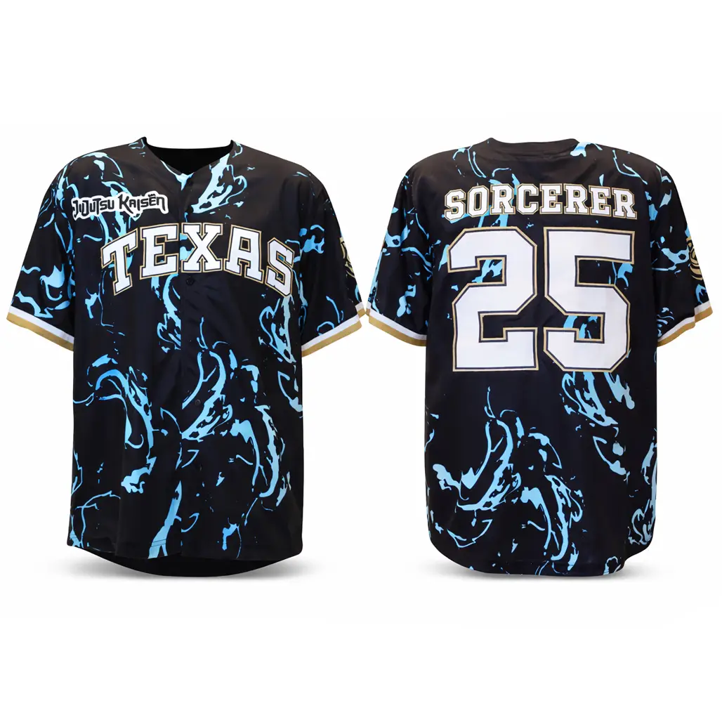 2026 Custom Name and Number Texas Rangers x Jujutsu Kaisen Yuji Itadori Baseball Jersey - Tazila 2026 Custom Name and Number Texas Rangers x Jujutsu Kaisen Yuji Itadori Baseball Jersey - Tazila - Image 1