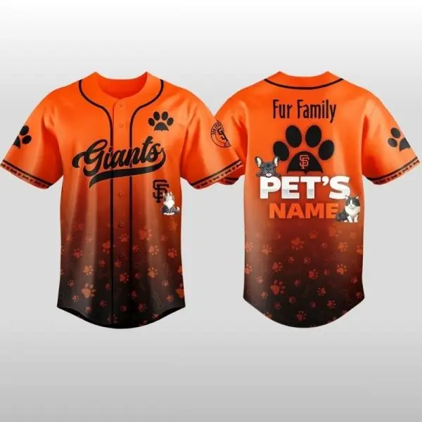 2026 Sf Giants X Fur Family Pet Game Night Baseball Jersey