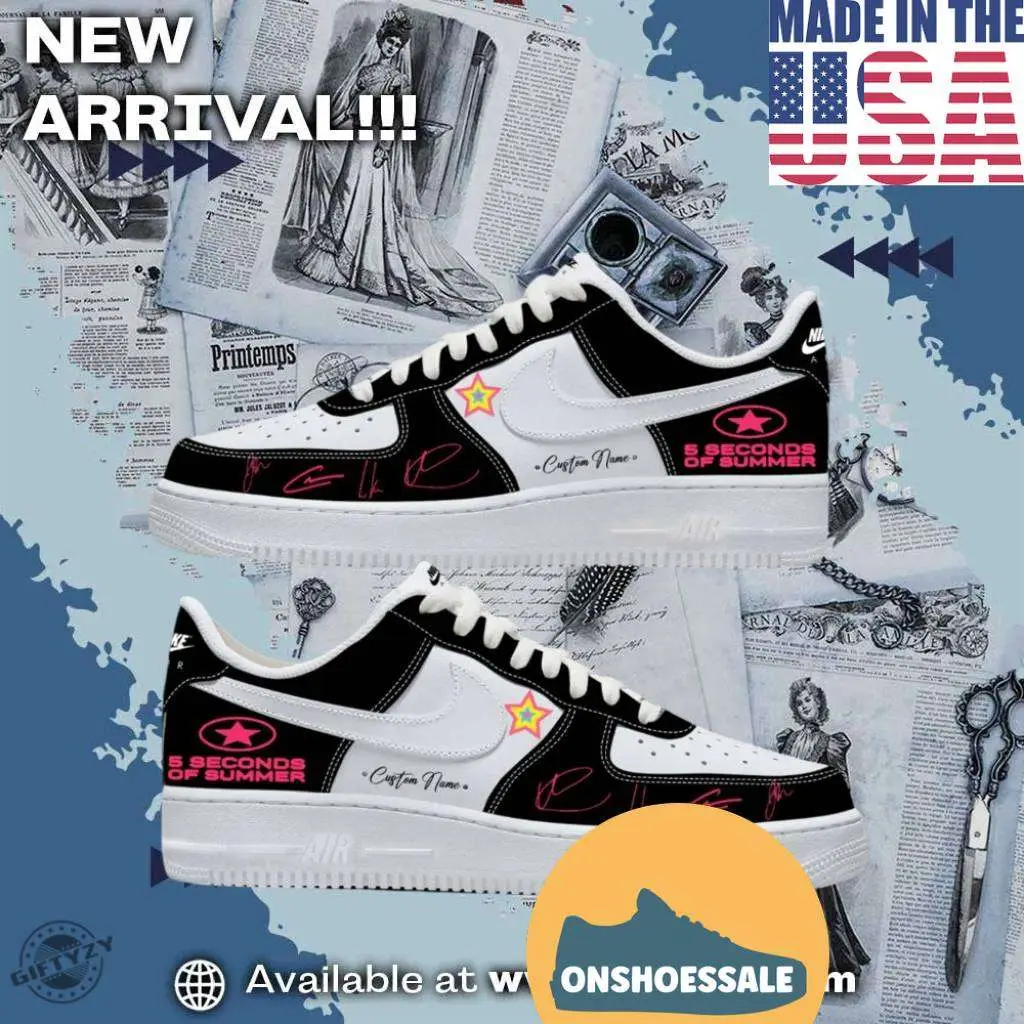 5 Seconds Of Summer Everyones A Star Music Boyband World Tour Black Nike Air Force 1 Shoes, Gifts for Fans - Best Gift Shoes
