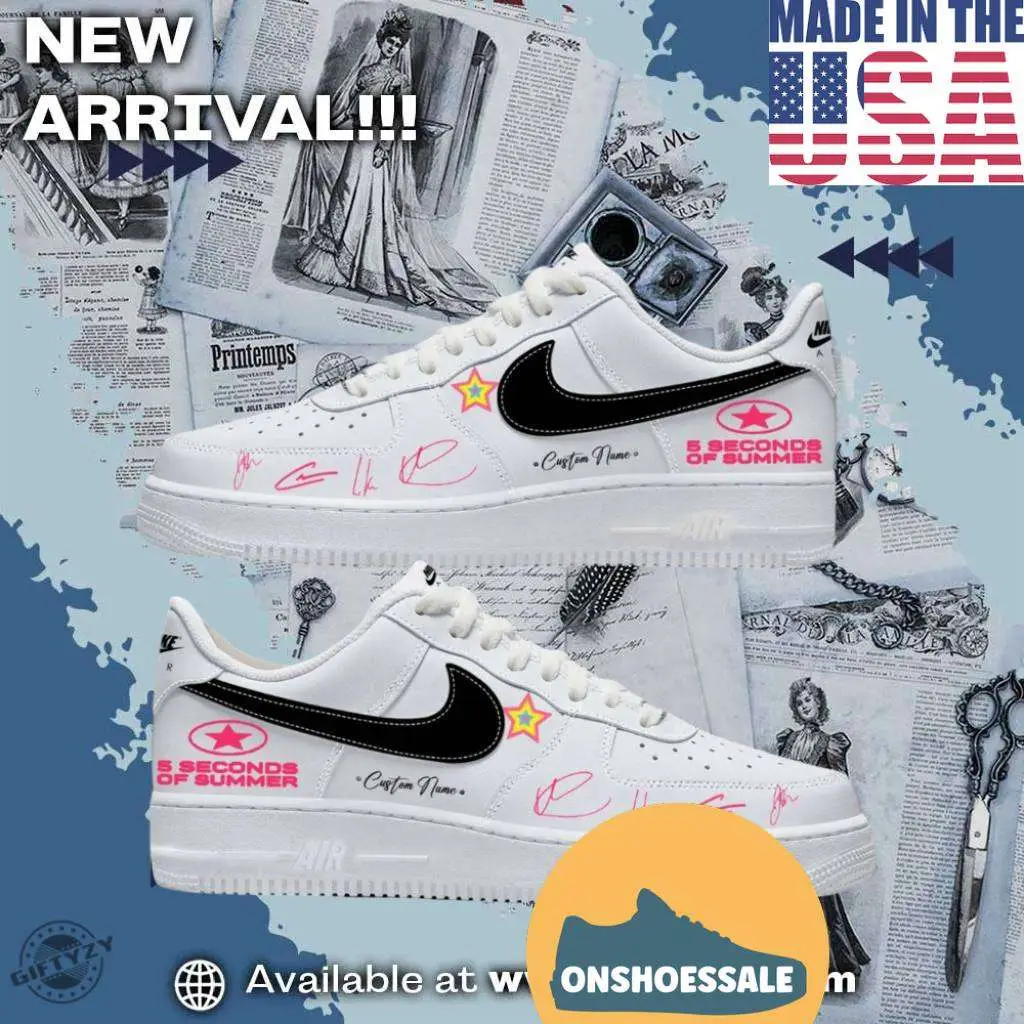 5 Seconds Of Summer Everyones A Star World Tour Boyband Music Nike Air Force 1 Shoes, Gifts for Fans - Best Gift Shoes