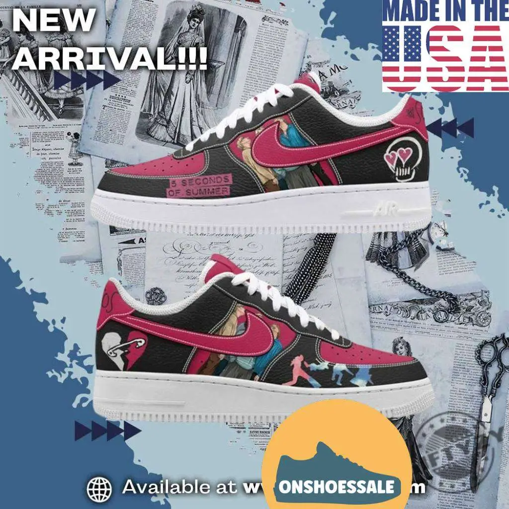 5 Seconds Of Summer Music Band New Design Air Force 1 Sneakers Shoes, Gifts for Fans - Best Gift Shoes