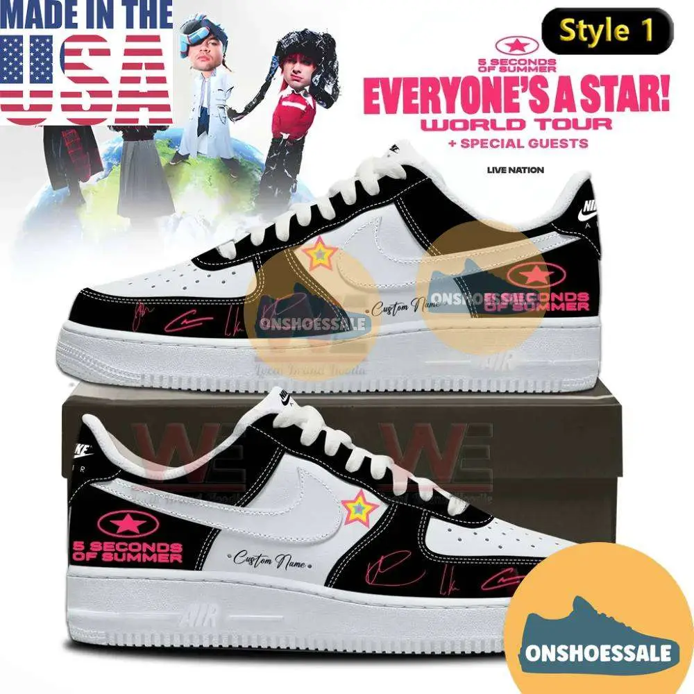 5 Seconds of Summer World Tour Air Force 1 Shoes - Best Gift Shoes