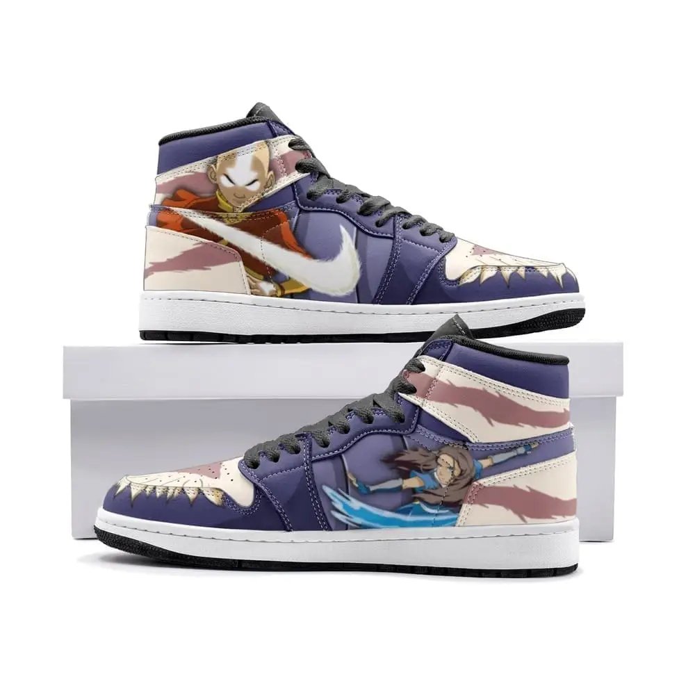 Aang And Katara Avatar Air Jordan 1 High Top Shoes Aang And Katara Avatar Air Jordan 1 High Top Shoes - Image 1