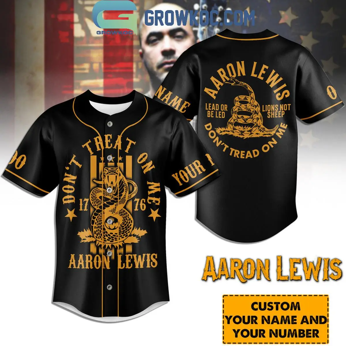 Aaron Lewis Don't Tread On Me Personalized Baseball Jersey