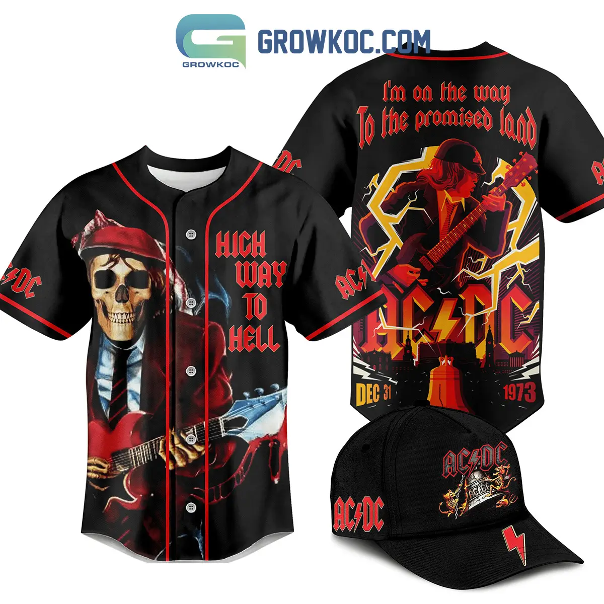 AC/DC High Way To Hell I'm On The Way To The Promised Land Baseball Jersey