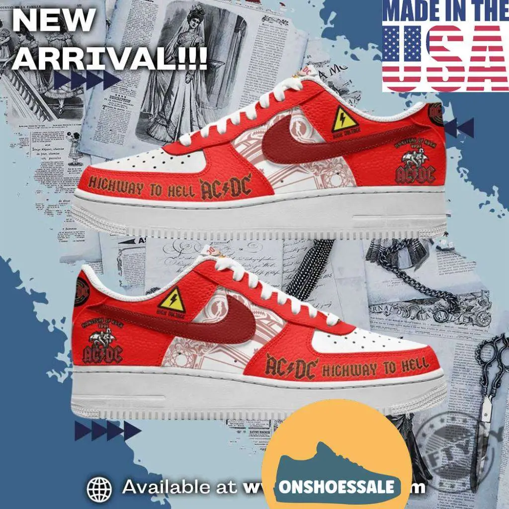 Acdc High Way To Hell Music Band New Design Air Force 1 Sneakers Shoes, Gifts for Fans - Best Gift Shoes