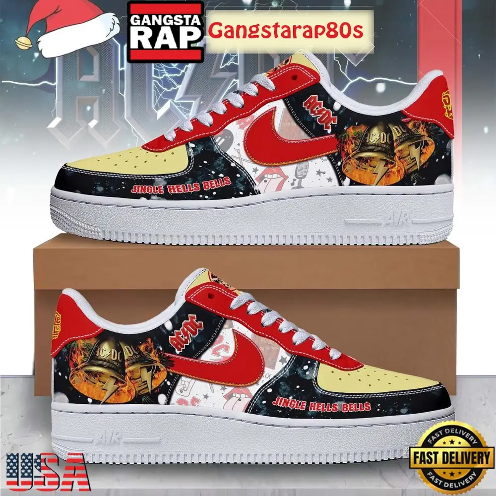 ACDC Jingle Hells Bells Air Force 1 Sneakers Shoes