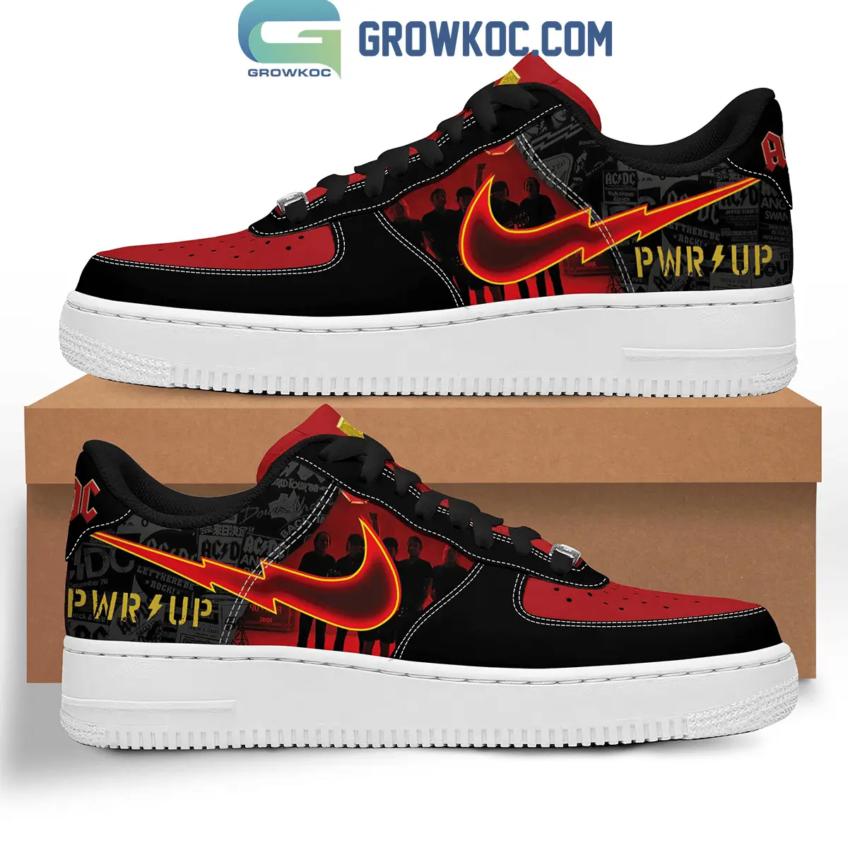 ACDC Power Up Studio Album Black Design Air Force 1 Shoes ACDC Power Up Studio Album Black Design Air Force 1 Shoes - Image 1