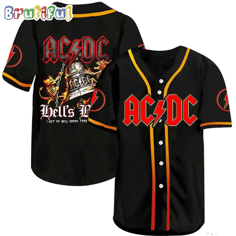 ACDC World Tour Acdc Pwr Up Tour 2024 Jersey Got My Bell Rock Band Baseball Jersey Shirt