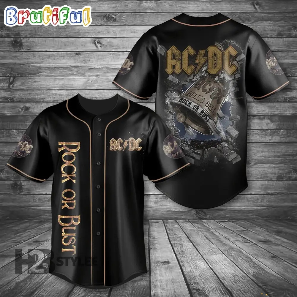 ACDC World Tour Acdc Pwr Up Tour 2024 Jersey Hells Bells Baseball Jersey Shirt