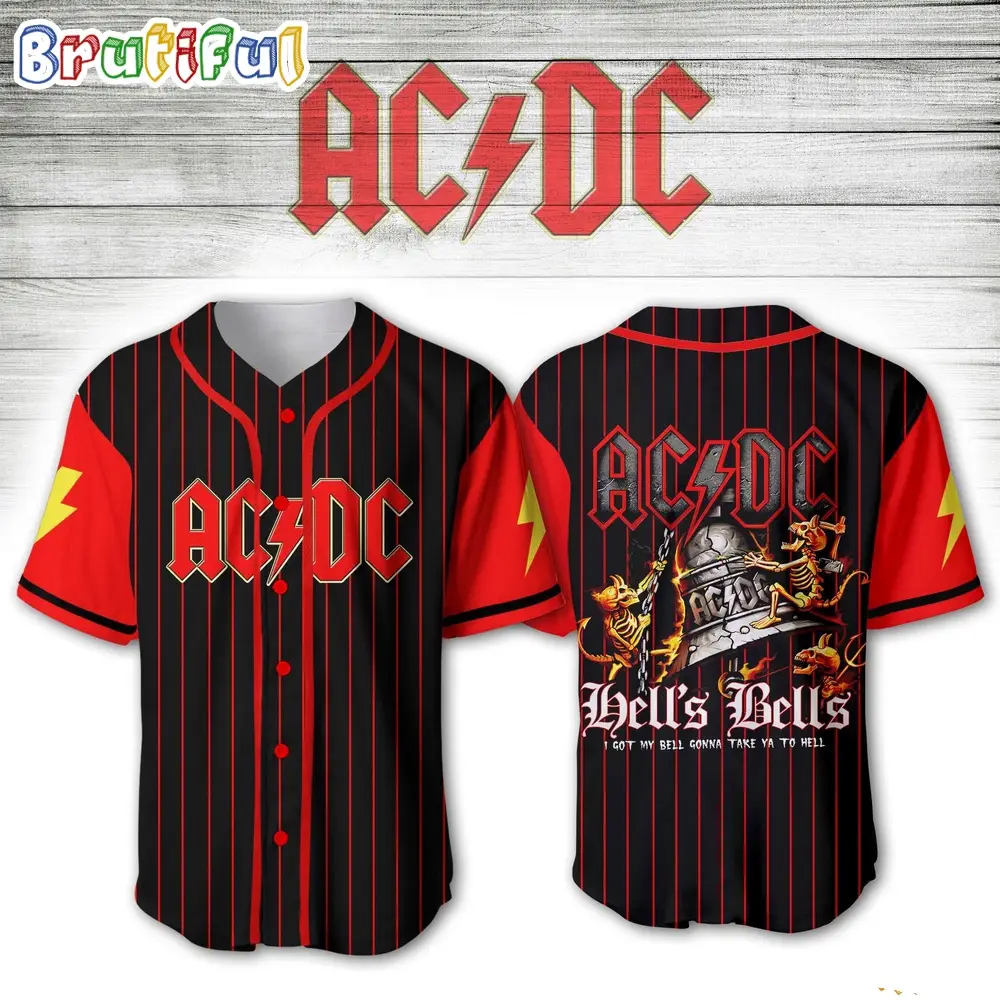 ACDC World Tour Acdc Pwr Up Tour 2024 Jersey Hells Bells Baseball Jerseys