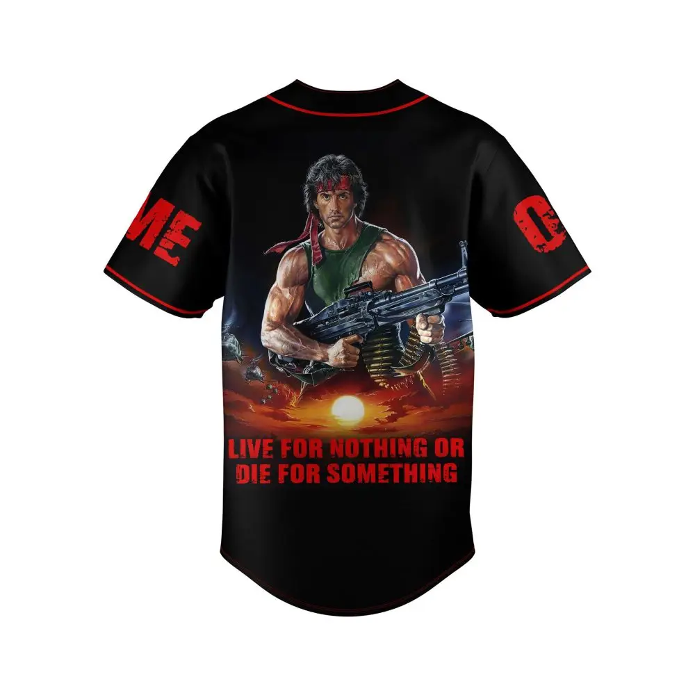 Action Movie Themed T-Shirt - Bold 'Live For Nothing Or Die For Something' Graphic Tee Action Movie Themed T-Shirt - Bold 'Live For Nothing Or Die For Something' Graphic Tee - Image 1