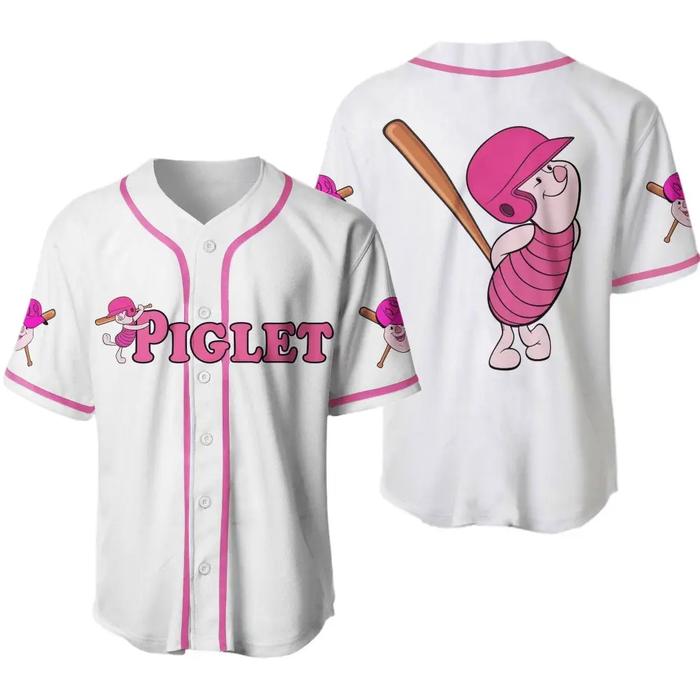 Adorable Piglet Baseball Jersey - Cute Cartoon Sportswear For Kids & Fans