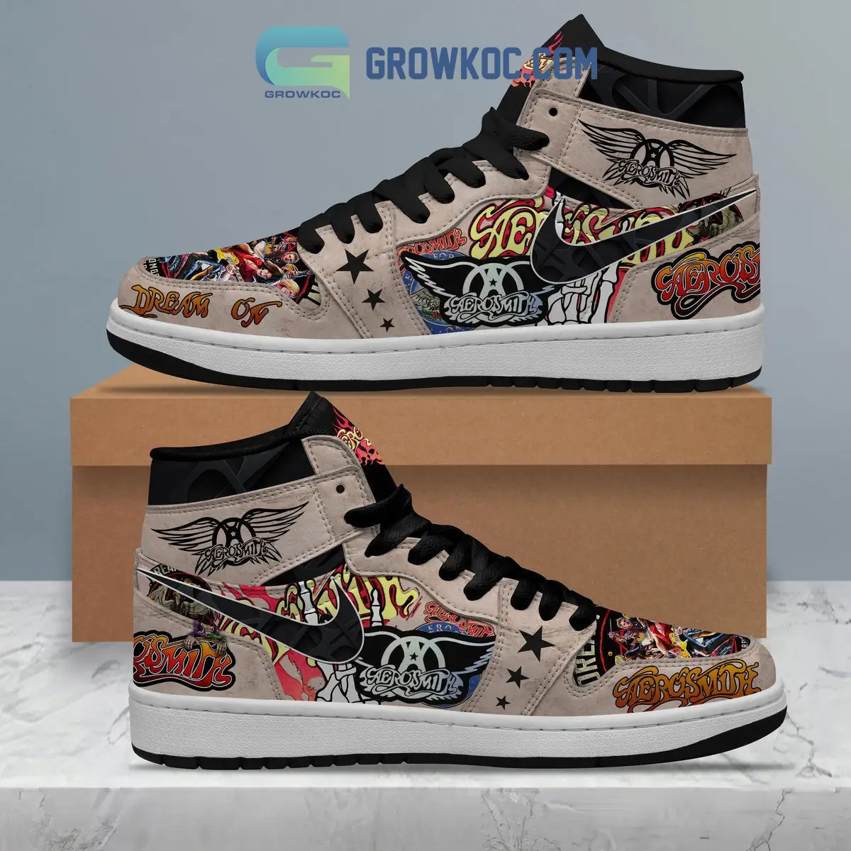 Aerosmith Band Dream On Fan Air Jordan 1 Shoes Aerosmith Band Dream On Fan Air Jordan 1 Shoes - Image 1