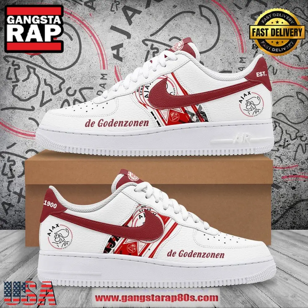 Ajax Amsterdam De Godenzonen Limited Air Force 1 Running Sneakers Shoes Ajax Amsterdam De Godenzonen Limited Air Force 1 Running Sneakers Shoes - Image 1
