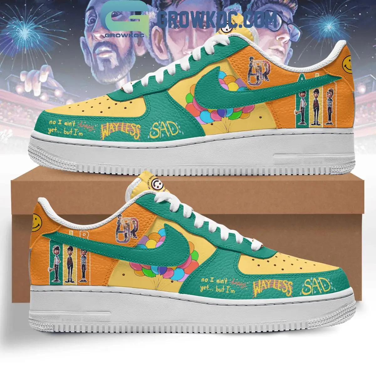 AJR Band No I Ain't Happy Yet But I Am Wayless Sad Air Force 1 Shoes