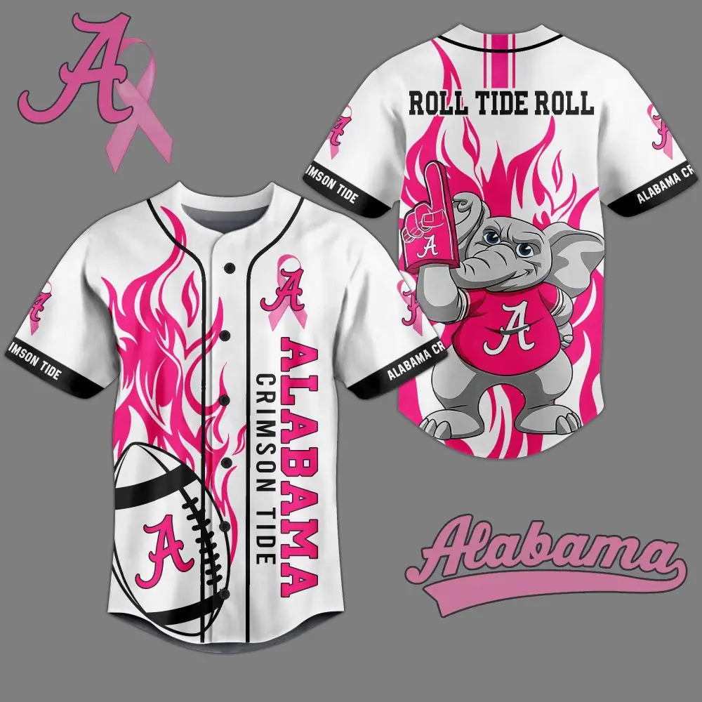 Alabama Crimson Tide Jersey - Pink Ribbon Edition, Show Your Team Spirit With Style!