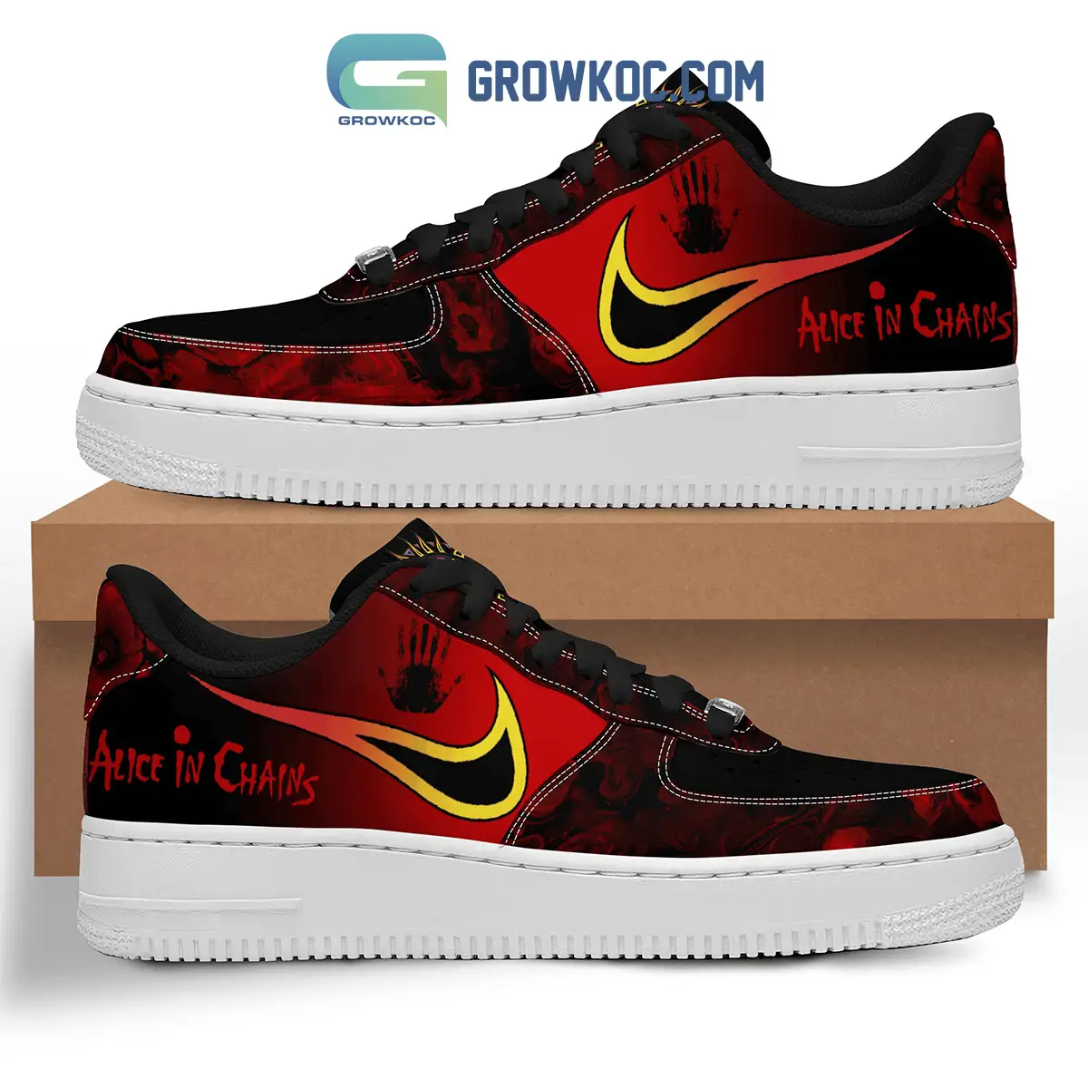 Alice In Chains Love Fans Air Force 1 Shoes Black Lace Alice In Chains Love Fans Air Force 1 Shoes Black Lace - Image 1