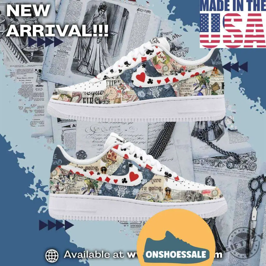 Alice In Wonderland Red And White Queens Music Movie Air Force 1 Shoes, Gifts for Fans - Best Gift Shoes
