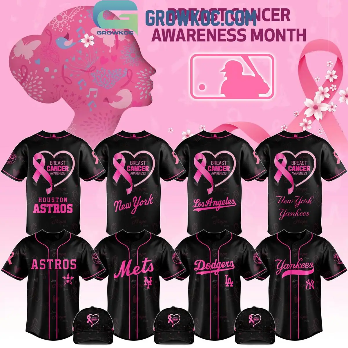 All Team MLB x Breast Cancer Awareness Month 2025 Black Jersey