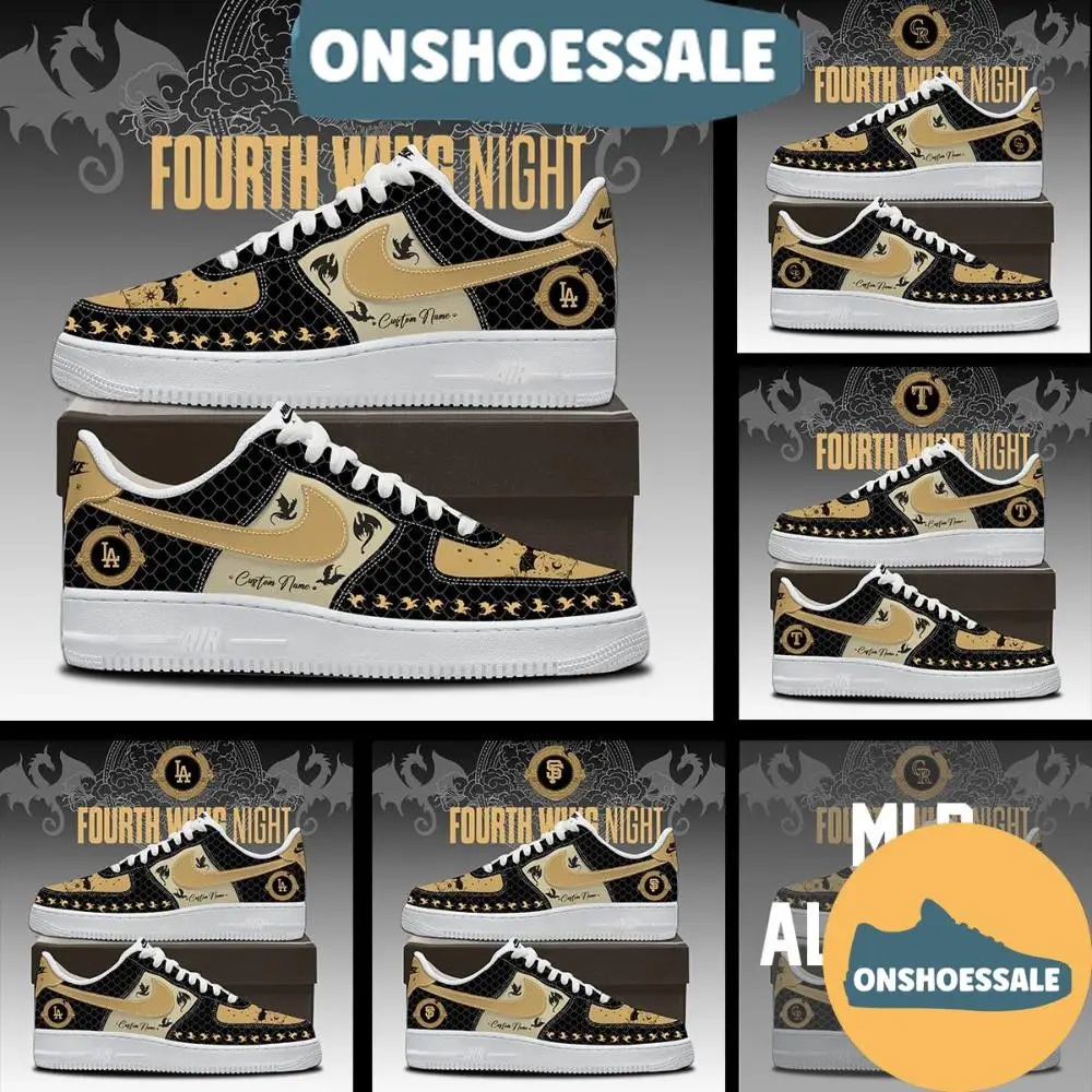 All Team MLB x Fourth Wing Night Air Force 1 Shoes, Gift For Fans - Best Gift Shoes