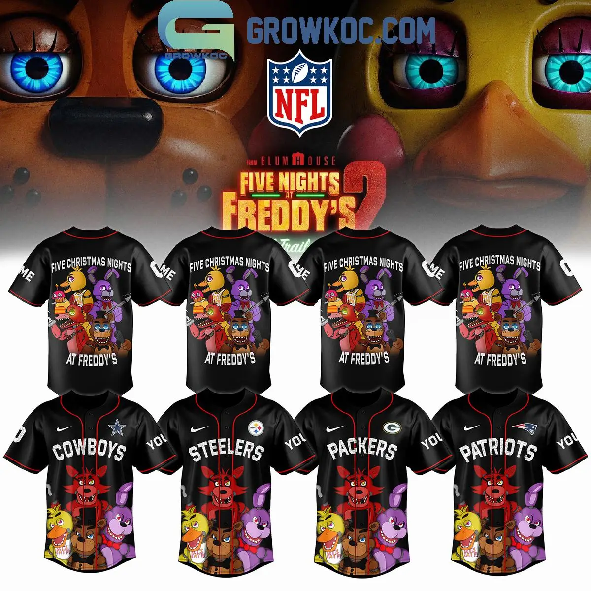 All Team NFL x Five Nights At Freddy's 2 Jersey