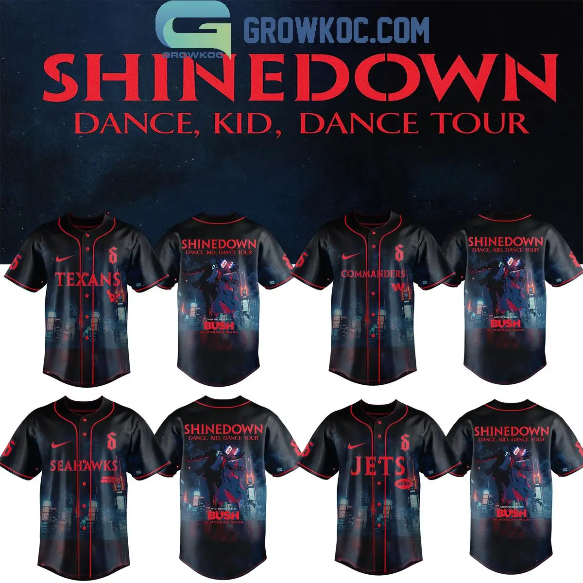All Team NFL x Shinedown Dance, Kid, Dance Tour 2025 Jersey