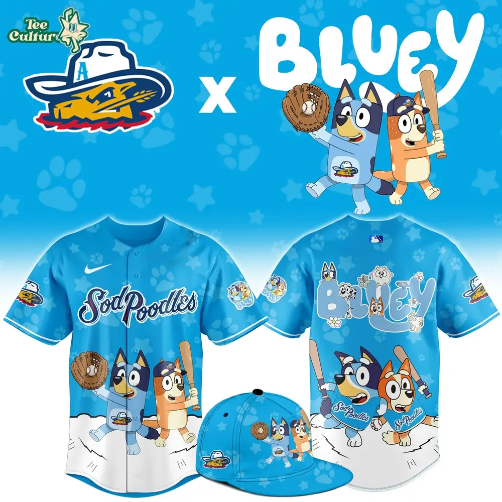 Amarillo Sod Poodles Bluey Game Night Exclusive Jersey Amarillo Sod Poodles Bluey Game Night Exclusive Jersey - Image 1