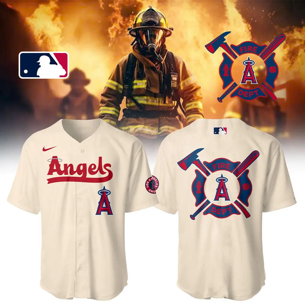 Angels x Firefighter Appreciation Night Jersey Gift For Baseball Lover - Tazila