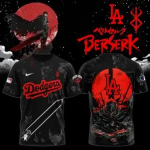 Anime Berserk X La Dodgers Graphic T-Shirt – Unique Fan Merchandise Anime Berserk X La Dodgers Graphic T-Shirt – Unique Fan Merchandise - Image 1