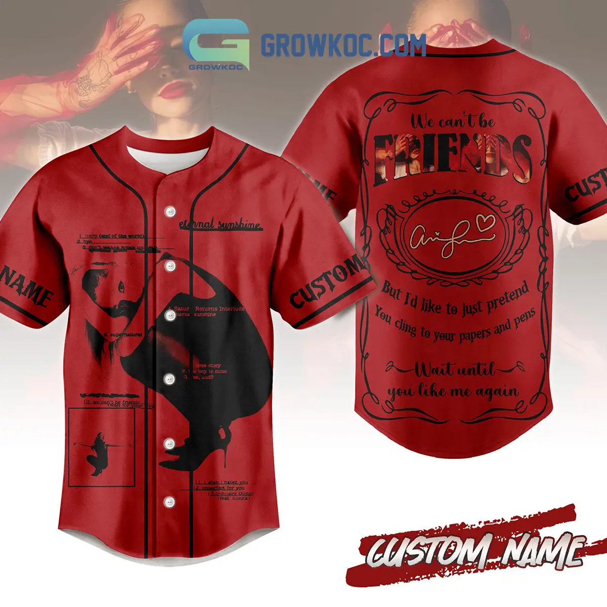 Ariana Grande We Can't Be Friends Wait For Your Love Personalized Baseball Jersey