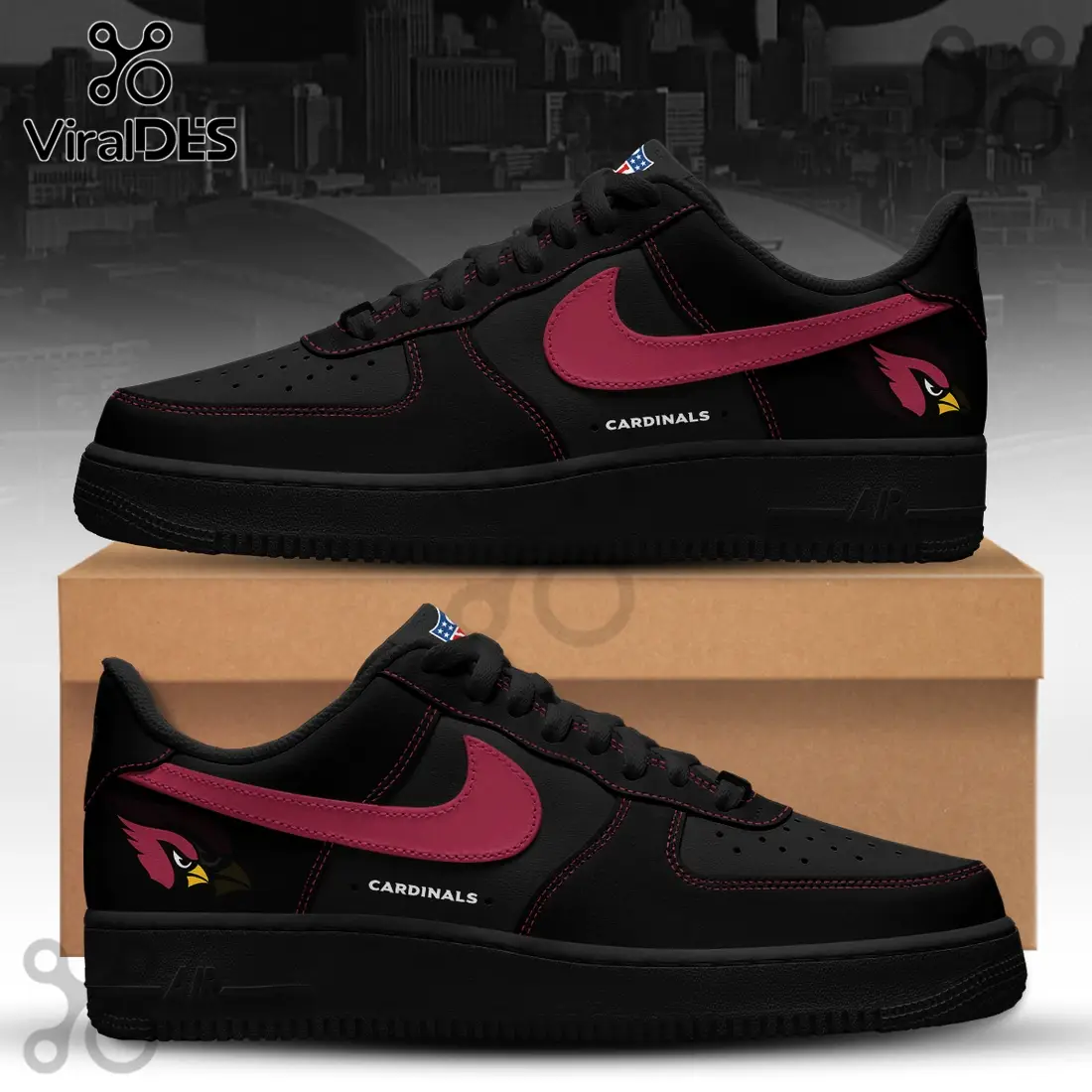 Arizona Cardinals Blackout Nike Air Force 1