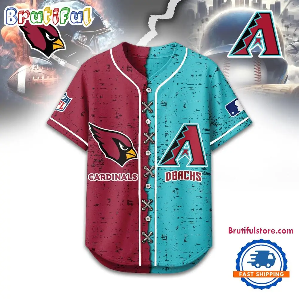 Arizona Cardinals Mix Arizona Diamondbacks Sporty New Design Baseball Jersey