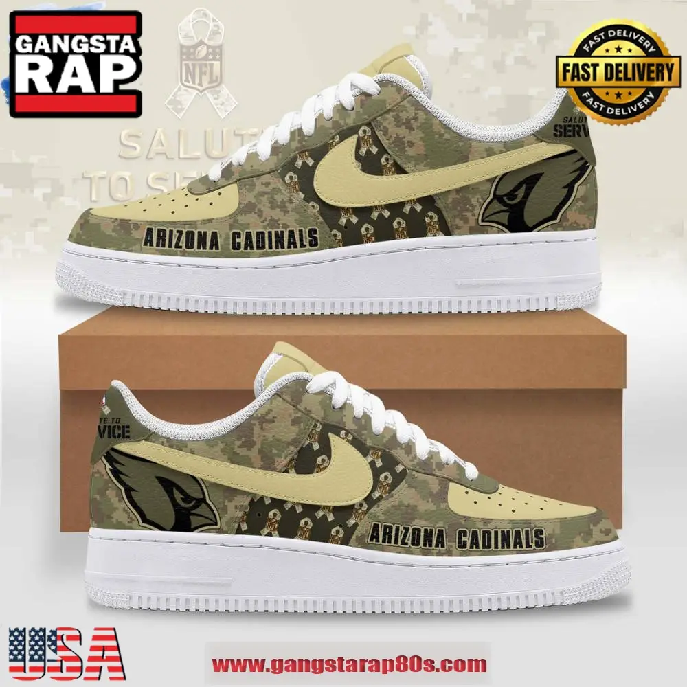 Arizona Cardinals Salute To Service 2024 Limited Edition Air Force 1 Running Sneakers Shoes Arizona Cardinals Salute To Service 2024 Limited Edition Air Force 1 Running Sneakers Shoes - Image 1