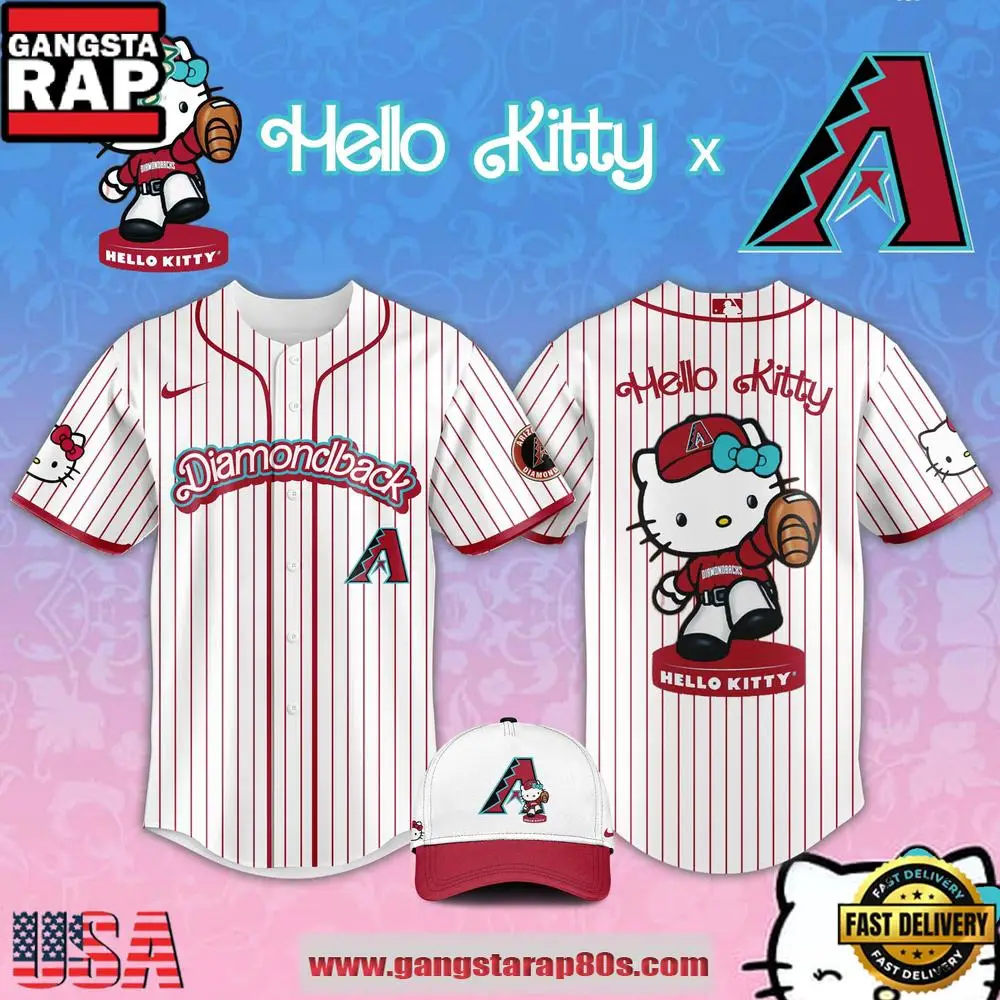 Arizona Diamondbacks 2026 Hello Kitty MLB Special Baseball Jersey Shirt Arizona Diamondbacks 2026 Hello Kitty MLB Special Baseball Jersey Shirt - Image 1